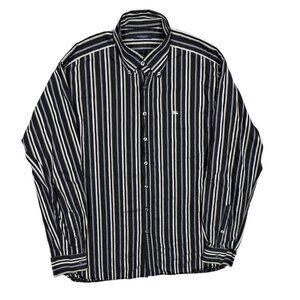 Burberry London Dress Shirt Made in UK Striped Long Sleeve 43 17 XL